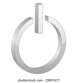 Grey power symbol. Vector illustration.