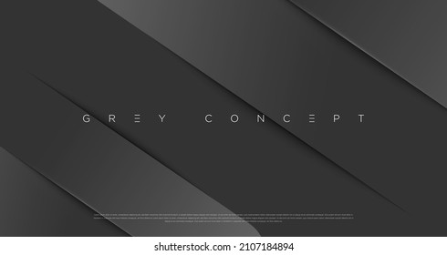 Grey premium abstract background with luxury lines and geometric shapes. Modern metallic backdrop for poster, headline, banner, wallpaper and futuristic design concepts. Vector EPS