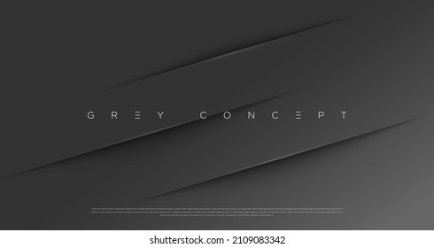 Grey premium abstract background with luxury lines and geometric shapes. Modern metallic backdrop for poster, headline, banner, wallpaper and futuristic design concepts. Vector EPS