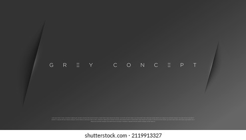 Grey premium abstract background with luxury lines and geometric shapes. Modern metallic backdrop for poster, headline, banner, wallpaper and futuristic design concepts. Vector EPS
