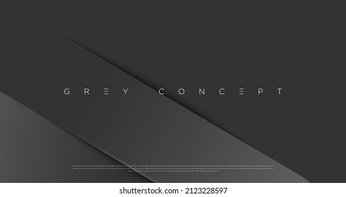 Grey premium abstract background with luxury lines and geometric shapes. Modern metallic backdrop for poster, headline, banner, wallpaper and futuristic design concepts. Vector EPS