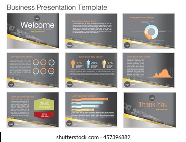 grey presentation templates slides Infographic elements flat design set for brochure flyer leaflet marketing advertising