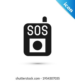 Grey Press the SOS button icon isolated on white background.  Vector