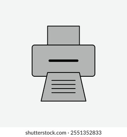 Vetor de ícone de impressora cinza. Ilustração da máquina de impressão de trabalho de escritório. Imprimir o símbolo da tecnologia de documentos. Arquivo Eps 29.