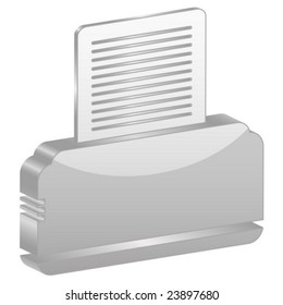 Grey printer symbol. Vector illustration.