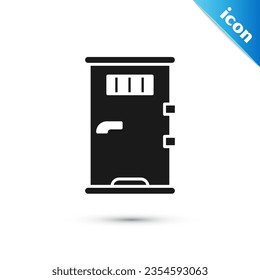 Grey Prison cell door with grill window icon isolated on white background.  Vector Illustration