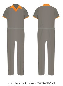 Grey  Prison Uniform. Vector Illustration