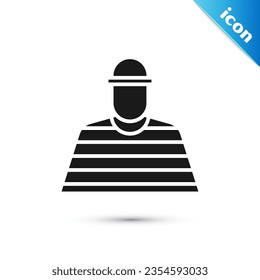 Grey Prisoner icon isolated on white background.  Vector Illustration