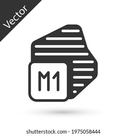 Grey Processor icon isolated on white background. CPU, central processing unit, microchip, microcircuit, computer processor, chip.  Vector