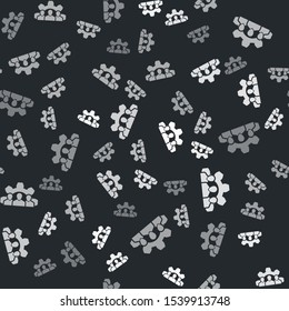 Grey Project team base icon isolated seamless pattern on black background. Business analysis and planning, consulting, team work, project management.  Vector Illustration