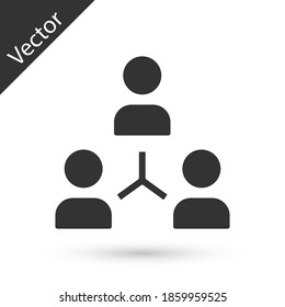 Grey Project team base icon isolated on white background. Business analysis and planning, consulting, team work, project management. Vector.
