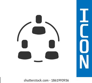 Grey Project team base icon isolated on white background. Business analysis and planning, consulting, team work, project management.  Vector
