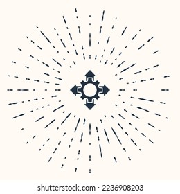 Grey Project team base icon isolated on beige background. Business analysis and planning, consulting, team work, project management. Abstract circle random dots. Vector