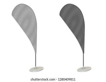 Grey promo flag vector illustration