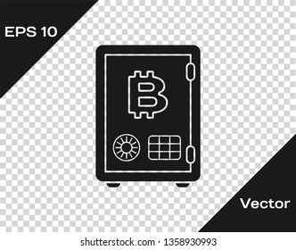 Grey Proof of stake icon isolated on transparent background. Cryptocurrency economy and finance collection. Vector Illustration
