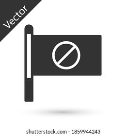 Grey Protest icon isolated on white background. Meeting, protester, picket, speech, banner, protest placard, petition, leader, leaflet. Vector.
