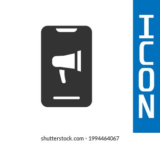 Grey Protest icon isolated on white background. Meeting, protester, picket, speech, banner, protest placard, petition, leader, leaflet.  Vector