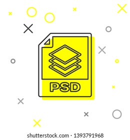 Grey PSD file document icon. Download psd button line icon isolated on white background. PSD file symbol. Vector Illustration