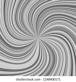 Grey psychedelic abstract striped spiral vortex background design - vector illustration with curved rays