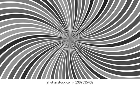Grey psychedelic abstract striped swirl background design - vector graphic with swirling rays