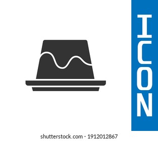 Natija de Pudding gris con icono de acristalamiento de caramelo aislado en fondo blanco.  Vector