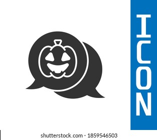 Icono de calabaza gris aislado en fondo blanco. Feliz fiesta de Halloween.  Vector