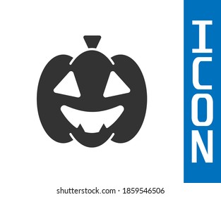 Grey Pumpkin icon isolated on white background. Happy Halloween party.  Vector