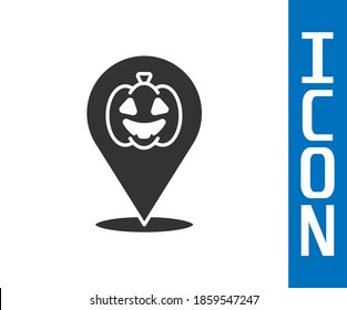 Grey Pumpkin icon isolated on white background. Happy Halloween party.  Vector