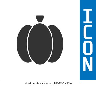 Icono de calabaza gris aislado en fondo blanco. Feliz fiesta de Halloween.  Vector