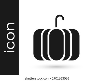 Graues Kürbis-Symbol einzeln auf weißem Hintergrund. Frohes Halloween-Fest.  Vektorgrafik