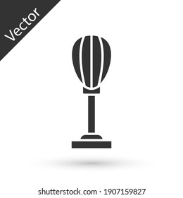 Grey Punching bag icon isolated on white background. Vector.