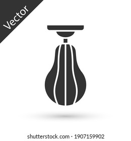 Grey Punching bag icon isolated on white background. Vector.