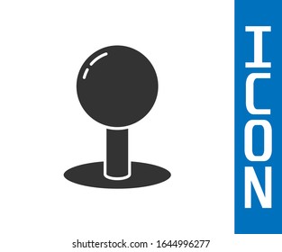 Icono de empuje gris aislado en fondo blanco. Signo de Thumbtacks.  Ilustración vectorial