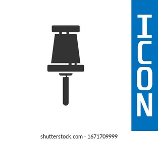 Icono de empuje gris aislado en fondo blanco. Signo de Thumbtacks.  Ilustración vectorial