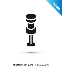 Grey Push pin icon isolated on white background. Thumbtacks sign.  Vector
