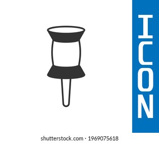 Icono de empuje gris aislado en fondo blanco. Señal de miniaturas.  Vector