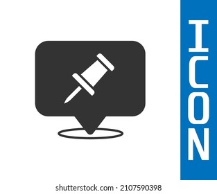 Icono de empuje gris aislado en fondo blanco. Señal de miniaturas.  Vector