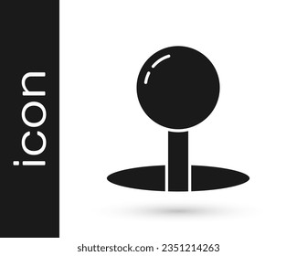 Graue Push-Pin-Symbol einzeln auf weißem Hintergrund. Thumbstapel-Zeichen.  Vektorgrafik