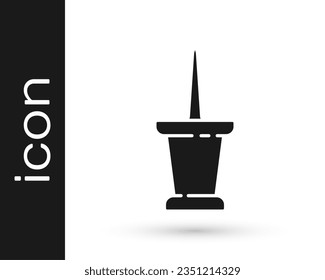 Grey Push pin icon isolated on white background. Thumbtacks sign.  Vector Illustration