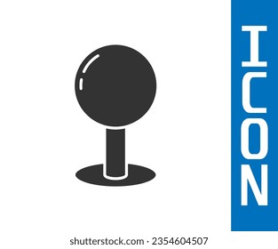 Icono de empuje gris aislado en fondo blanco. Señal de miniaturas.  Ilustración vectorial