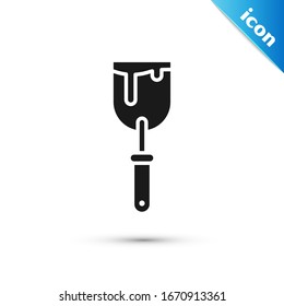 Icono de la navaja gris sobre fondo blanco. Herramienta de reparación de espátulas. Instrumentos de embalaje o pintura. Ilustración vectorial