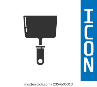 Icono de la navaja gris sobre fondo blanco. Herramienta de reparación de espátula. Embalaje o pintura de instrumentos.  Ilustración vectorial