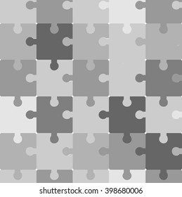 Grey puzzle seamless background