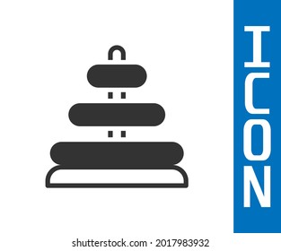 Grey Pyramid toy icon isolated on white background.  Vector