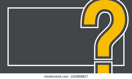 Grey question mark background with text space. Quiz symbol.