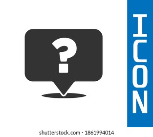 Grey Question mark icon isolated on white background. FAQ sign. Copy files, chat speech bubble and chart.  Vector
