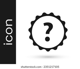 Icono de interrogación gris aislado en fondo blanco. Signo de FAQ. Copiar archivos, burbuja de voz de chat y gráfico.  Ilustración vectorial