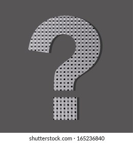 a grey question mark with squares inside it