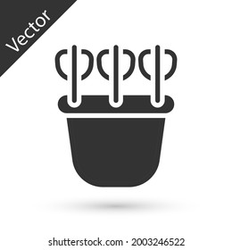 Grey Quiver with arrows icon isolated on white background.  Vector