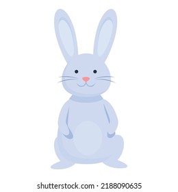 Grey rabbit icon cartoon vector. Cute bunny. Card animal